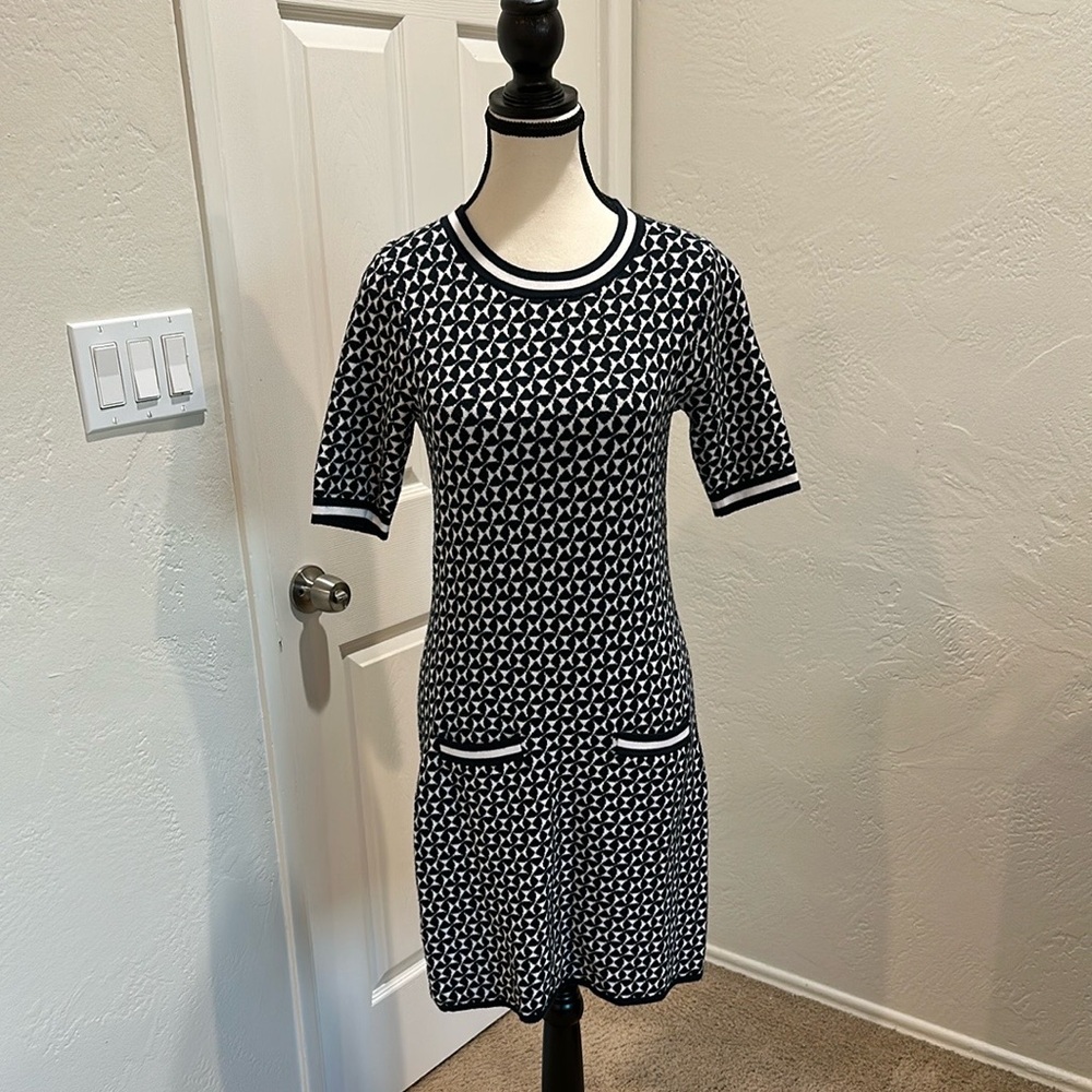 Boden Black and White Sheath Mini Dress - Picture 4 of 13
